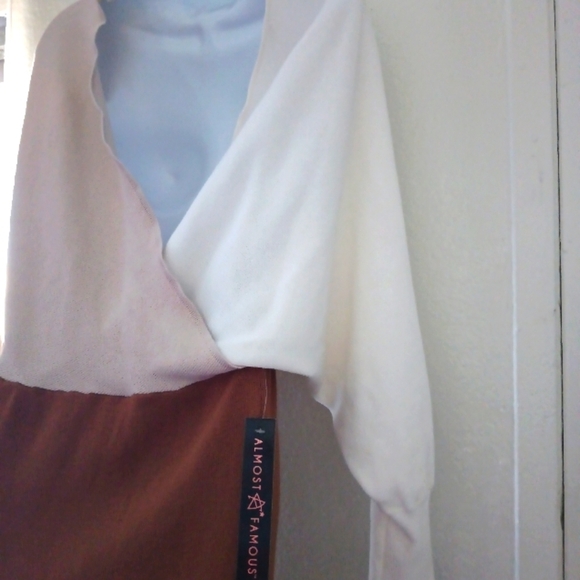 Almost Famous Block Neutral Color Long sleeve Dress . Size XL - Picture 10 of 13